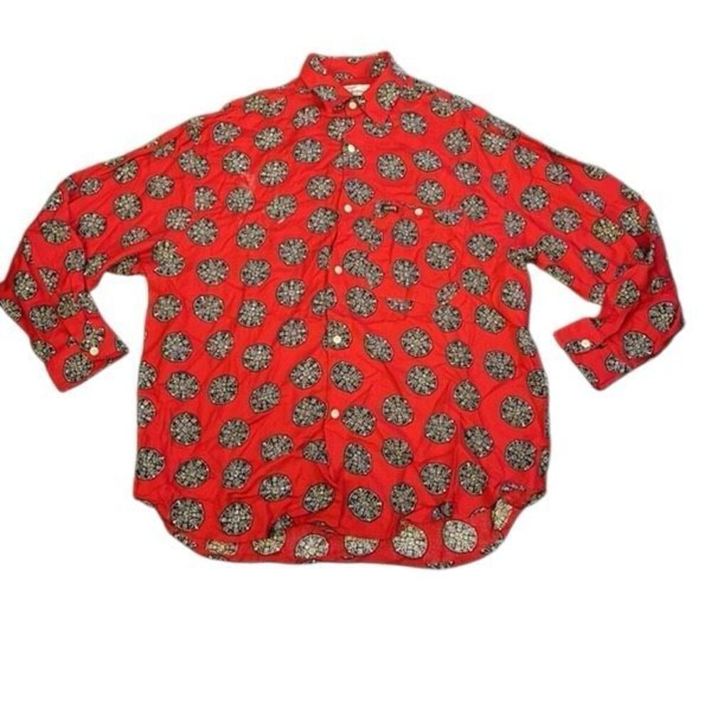 GUESS BY GEORGES MARCIANO GRAPHIC BUTTON UP SHIRT
